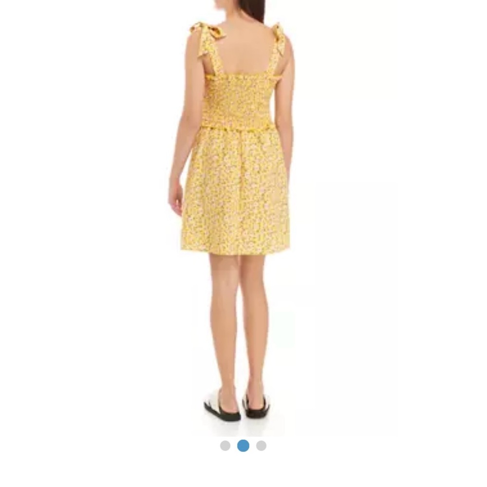 NWOT Floral Sleeveless Tie Swing Dress Junior Size Large - Picture 2 of 5